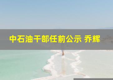 中石油干部任前公示 乔辉